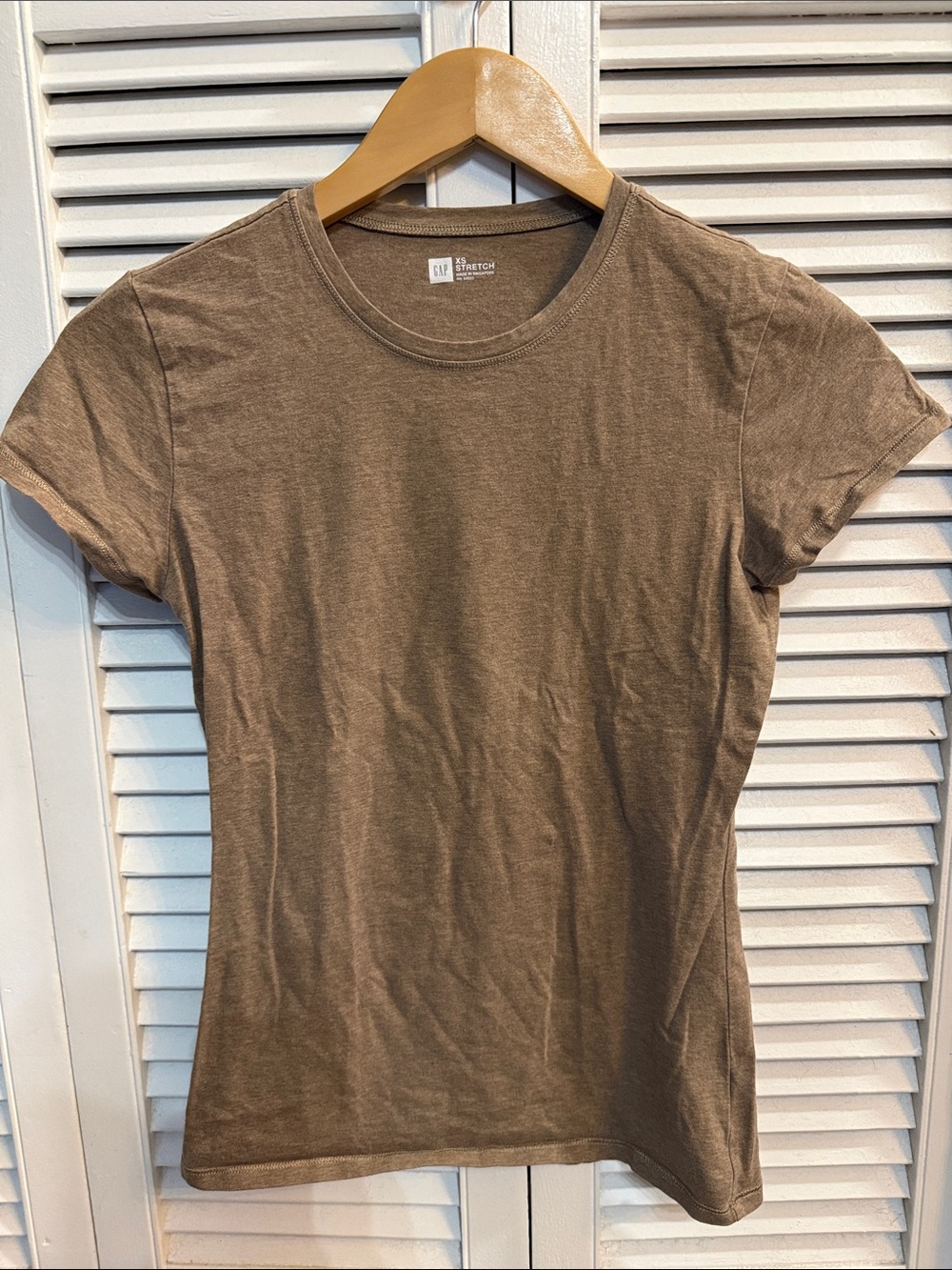 GAP Women's Short-Sleeve Crewneck Tee in Brown